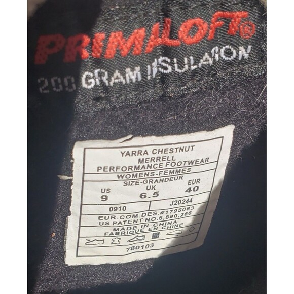 MERRELL SPIRIT TIBET YARRA CHESTNUT Polartec Winter Pull On Boots Women's Size 9 - Picture 11 of 16